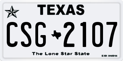 TX license plate CSG2107