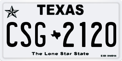 TX license plate CSG2120