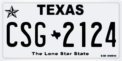 TX license plate CSG2124
