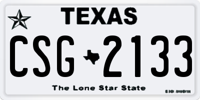 TX license plate CSG2133