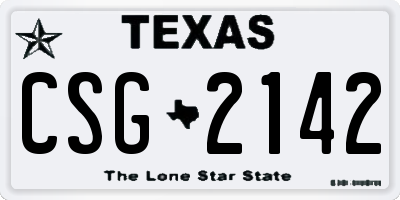 TX license plate CSG2142