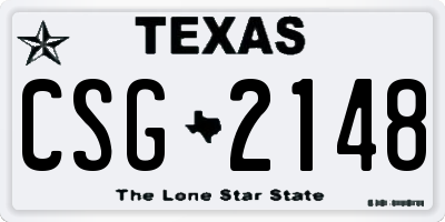 TX license plate CSG2148