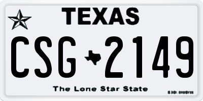 TX license plate CSG2149