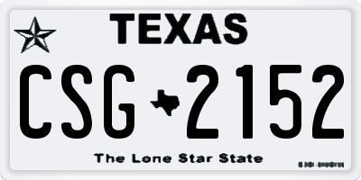 TX license plate CSG2152