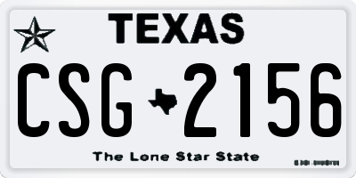 TX license plate CSG2156