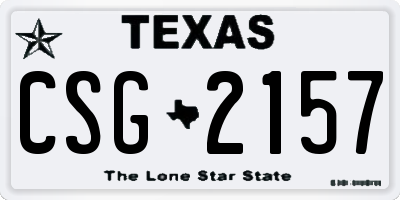 TX license plate CSG2157