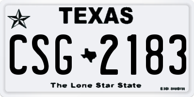 TX license plate CSG2183