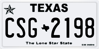 TX license plate CSG2198
