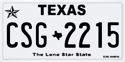 TX license plate CSG2215