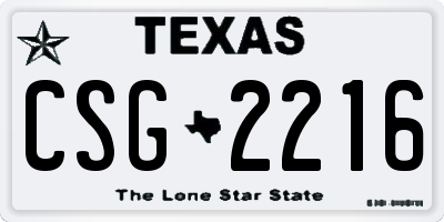 TX license plate CSG2216