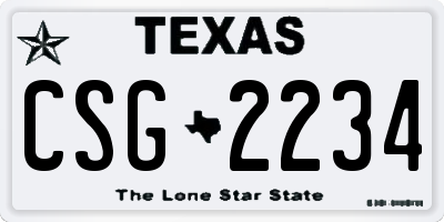 TX license plate CSG2234