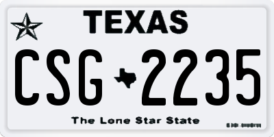 TX license plate CSG2235