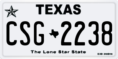 TX license plate CSG2238