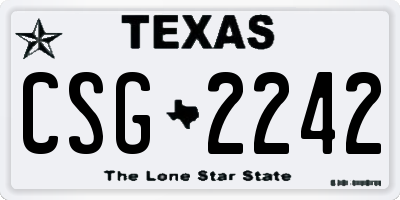 TX license plate CSG2242