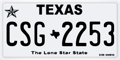 TX license plate CSG2253