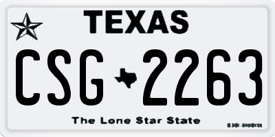 TX license plate CSG2263