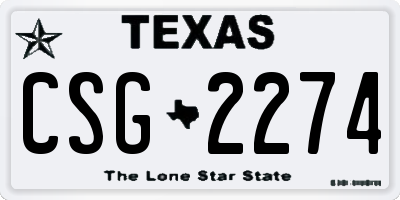 TX license plate CSG2274
