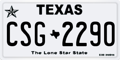 TX license plate CSG2290