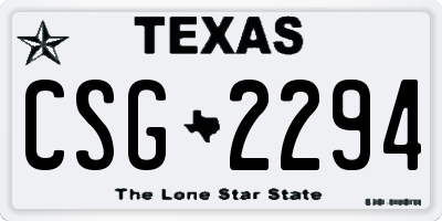 TX license plate CSG2294