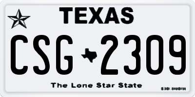 TX license plate CSG2309