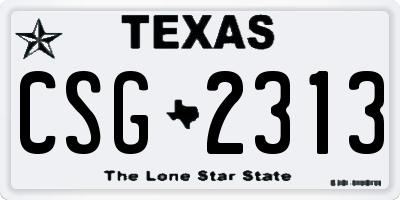 TX license plate CSG2313