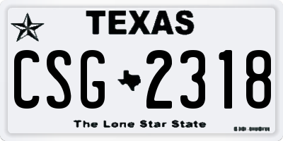 TX license plate CSG2318