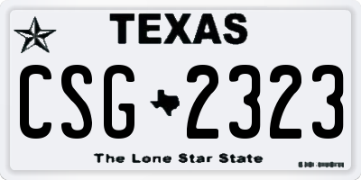 TX license plate CSG2323