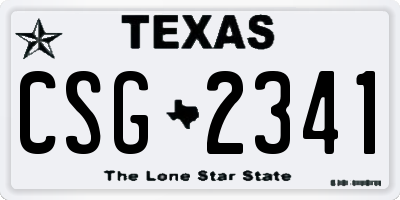 TX license plate CSG2341