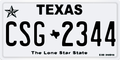 TX license plate CSG2344