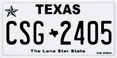 TX license plate CSG2405