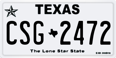 TX license plate CSG2472