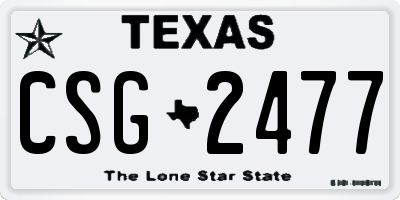 TX license plate CSG2477
