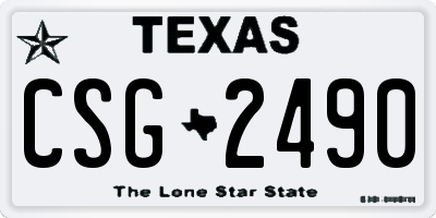 TX license plate CSG2490