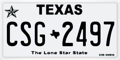 TX license plate CSG2497