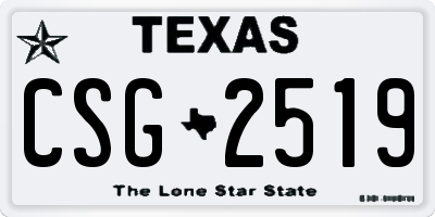 TX license plate CSG2519