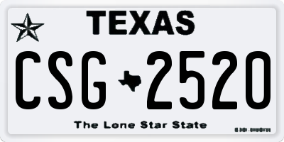 TX license plate CSG2520