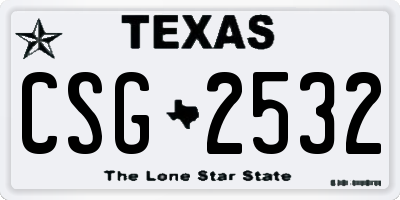 TX license plate CSG2532