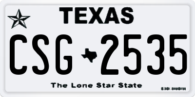 TX license plate CSG2535