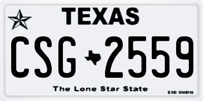 TX license plate CSG2559