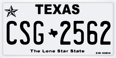 TX license plate CSG2562