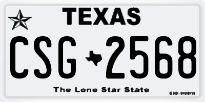 TX license plate CSG2568