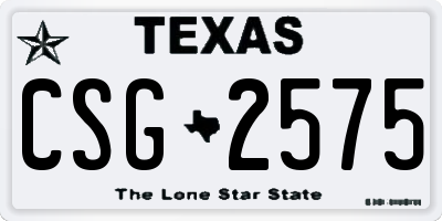 TX license plate CSG2575
