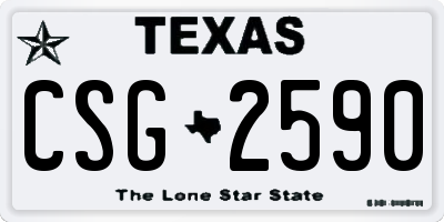 TX license plate CSG2590