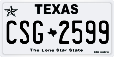 TX license plate CSG2599