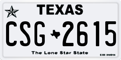 TX license plate CSG2615