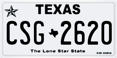 TX license plate CSG2620