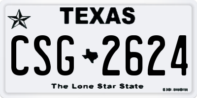 TX license plate CSG2624