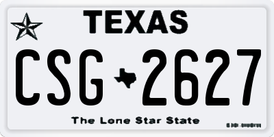 TX license plate CSG2627
