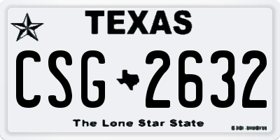 TX license plate CSG2632