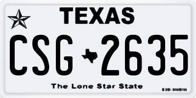 TX license plate CSG2635